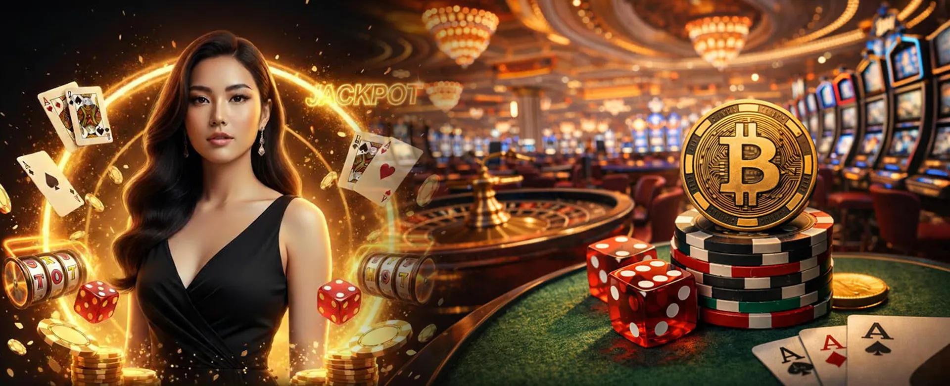 ME777 Online Casino Background with vibrant lights and slot machines